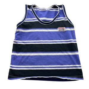 Retro Converse All Star Striped Tank Top Purple Black White Youth L (10-12)